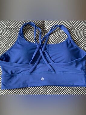 lululemon athletica cobalt blue strappy sports bra - size 12